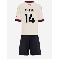 Stroje piłkarskie Liverpool Federico Chiesa #14 Koszulka Wyjazdowej dla dzieci 2025-26 Krótki Rękaw (+ szorty)